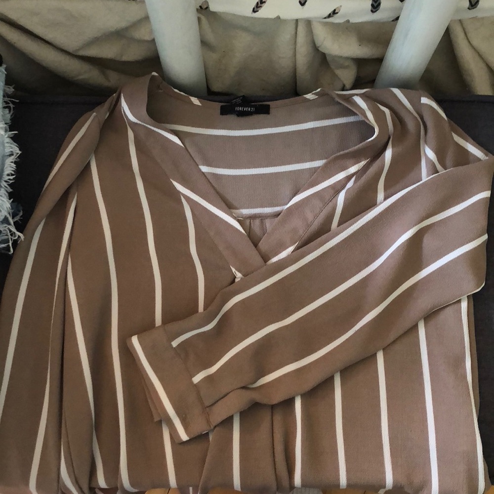 Beige striped blouse
